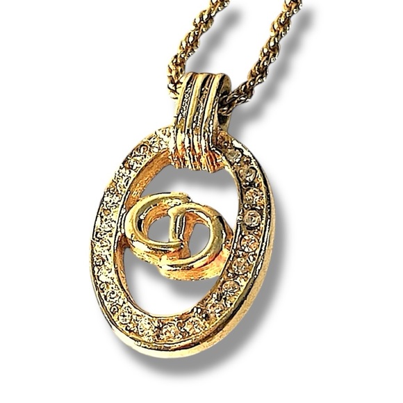 CHRISTIAN DIOR VINTAGE Gold Signature Necklace - Picture 14 of 15